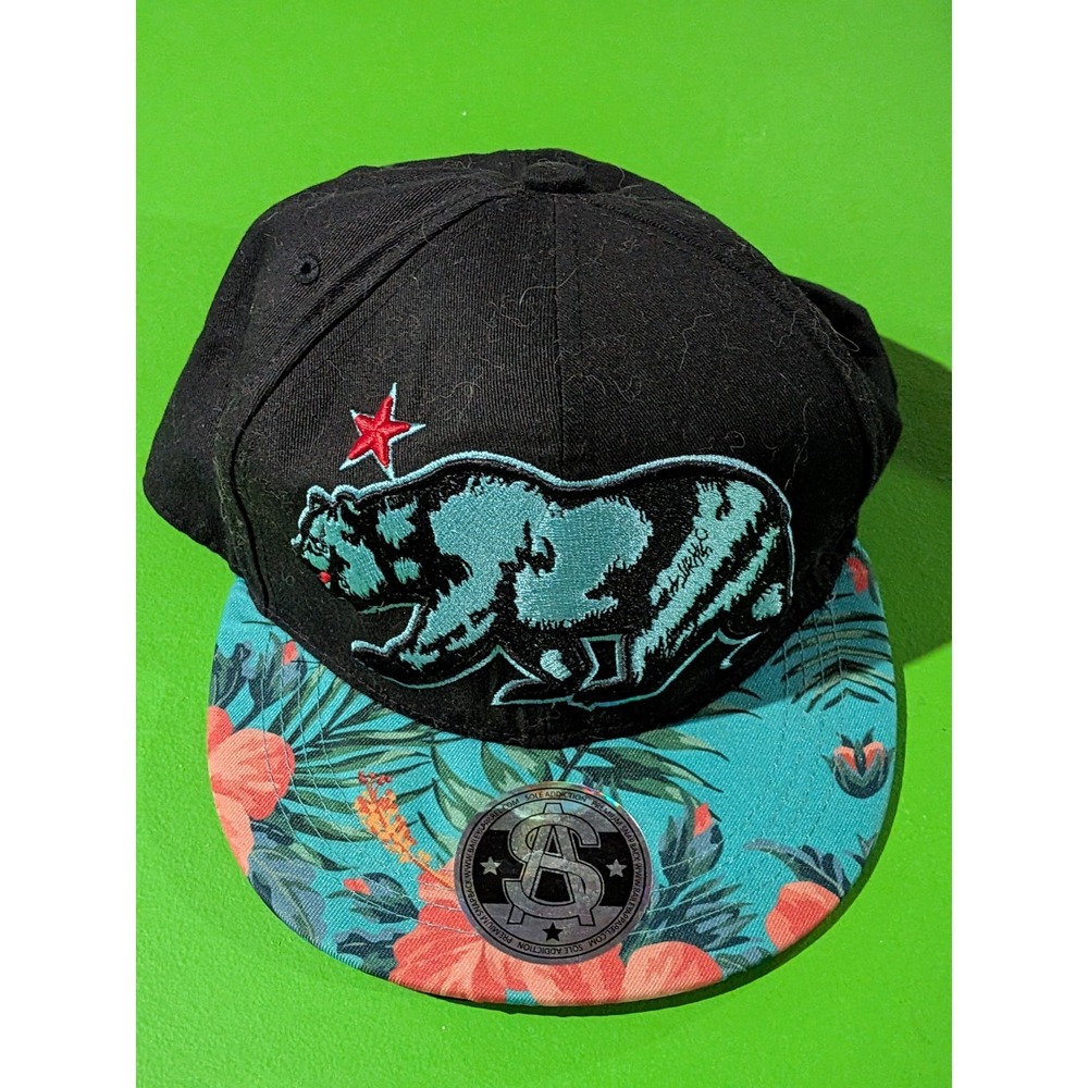 California Bear Adjustable Snapback Baseball Hat Cap Floral Sole Addiction NY